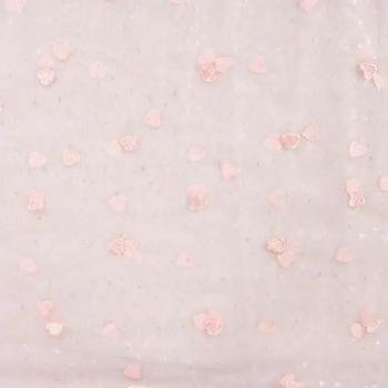 Tüll mit Herzen hellrosa